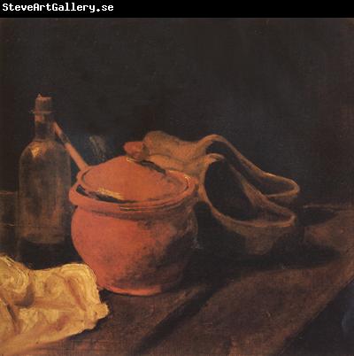 Vincent Van Gogh Still life with Earthenware,Bottle and Clogs (nn04)